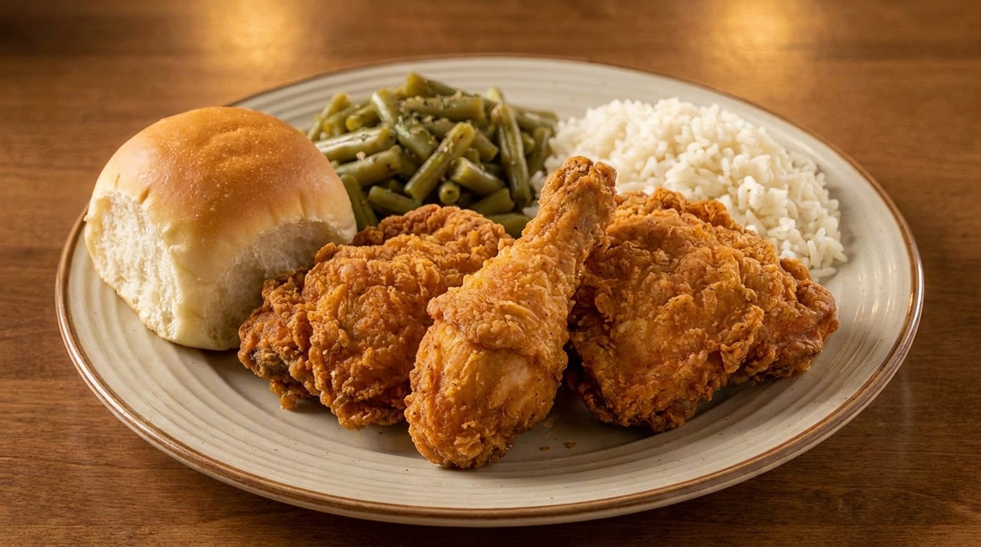 Krispy chicken and all the fixins