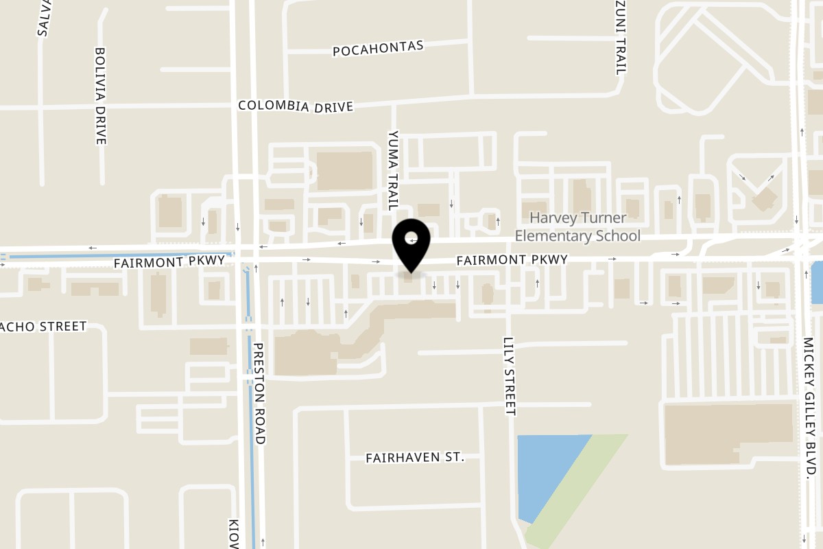 Map showing the location of Texas Toms Fairmont on 4900 Fairmont Pkwy in Pasadena