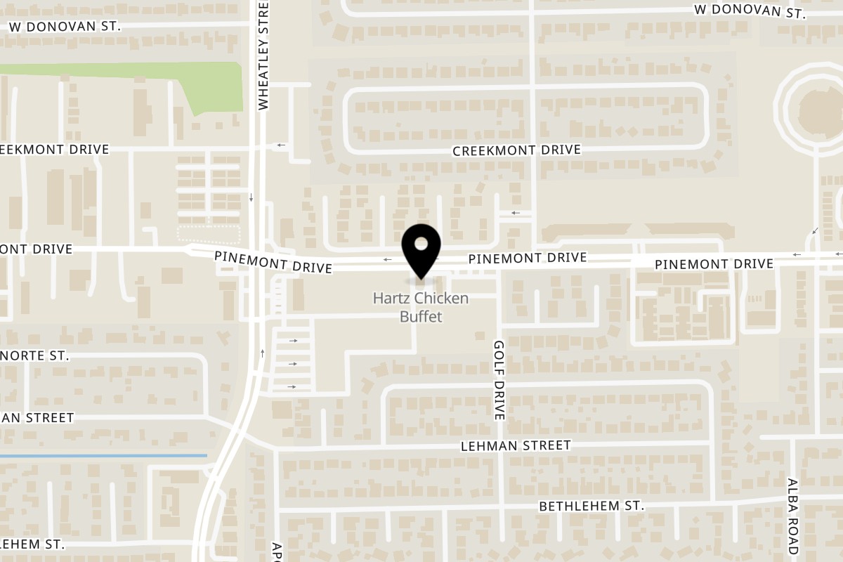 Map showing the location of Texas Toms Pinemont on 1215 Pinemont Dr in Houston