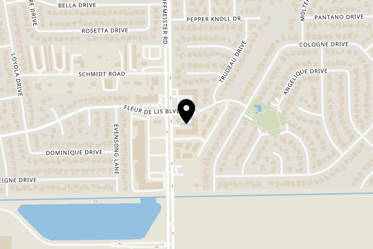 Map showing the location of Texas Toms Huffmeister on 11202 Huffmeister Rd in Houston