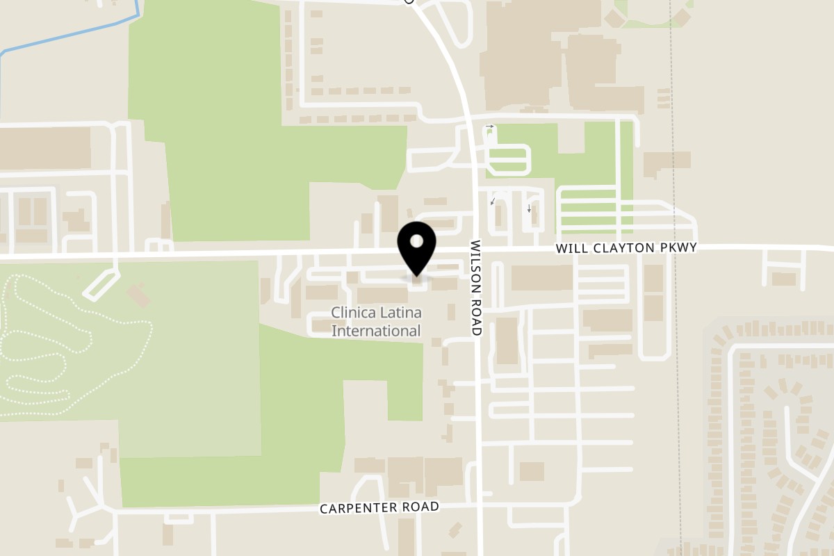 Map showing the location of Texas Toms Will Clayton on 8990 Will Clayton Pkwy in Humble