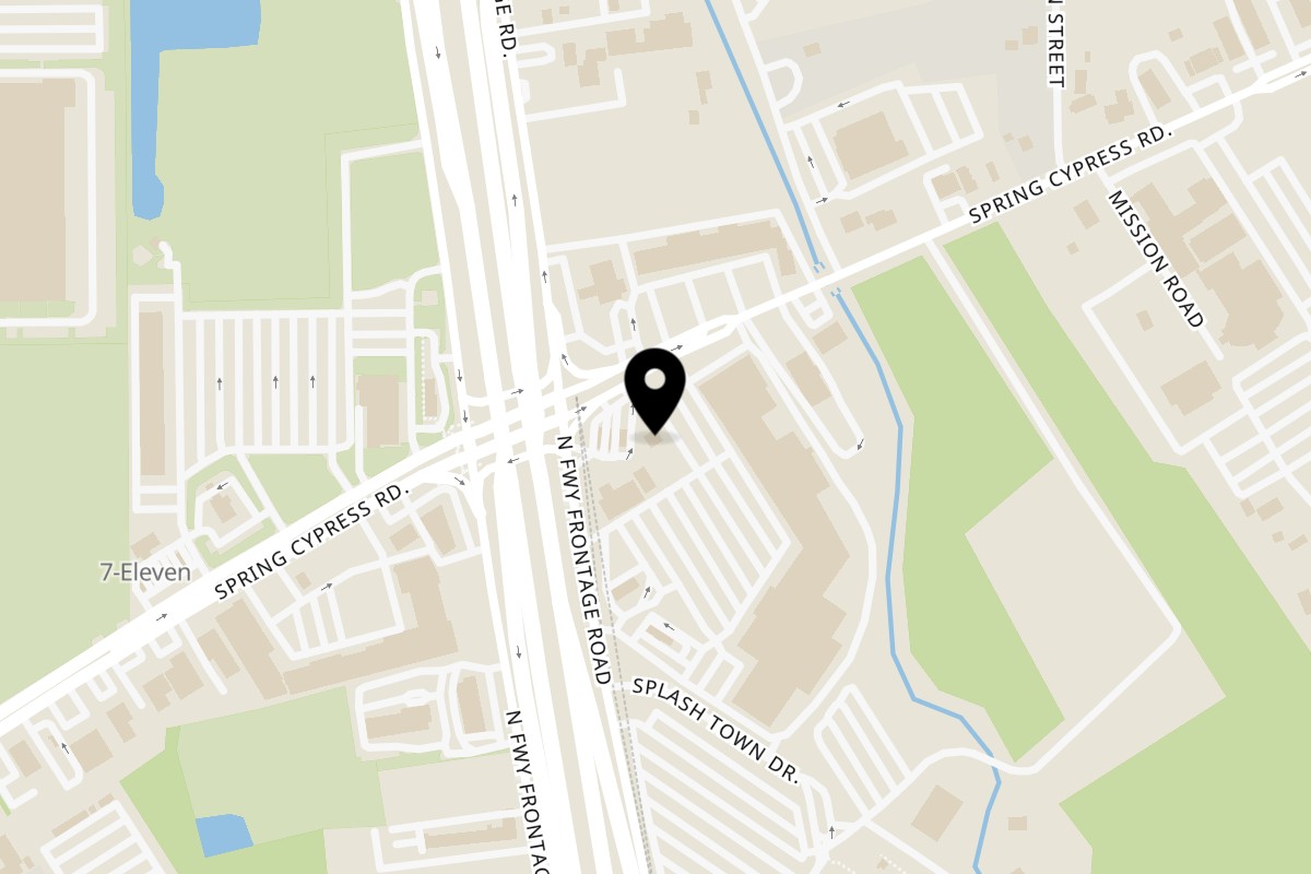 Map showing the location of Texas Toms Spring Cypress on 1489 Spring Cypress Rd in Spring